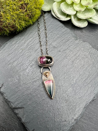 Tourmaline & Rose Gold Accent Necklace