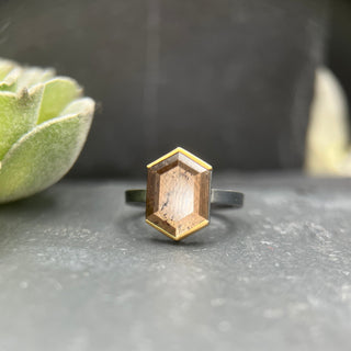 Bronze Sapphire Shield Ring