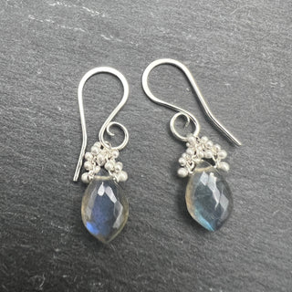Labradorite Caviar Dew Drop Earrings