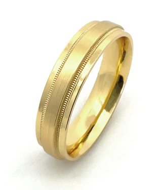 Medium Stepped Rails with Milgrain Ring