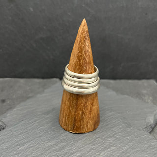 Simple Silver Half-Round Bands