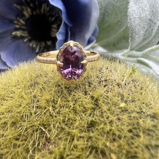 Oval Lotus Sapphire Ring