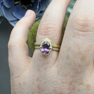Oval Lotus Sapphire Ring