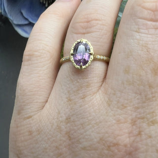Oval Lotus Sapphire Ring