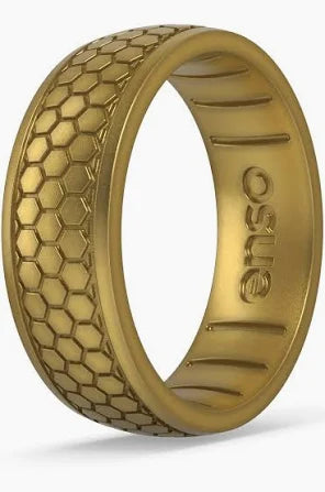 Etched Signature Silicone Ring - Nexus - Antique Gold