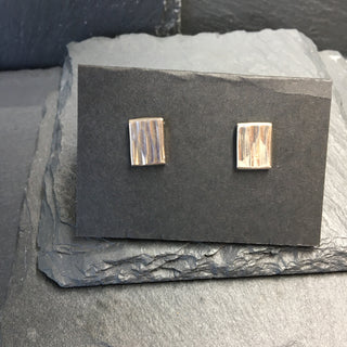 Hammered Rectangle Studs