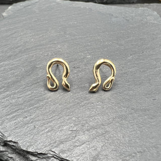 Tiny Gold Twisted Snake Studs