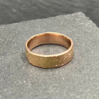 Hammered Silk Rose Gold Band