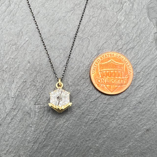 Hexagon Tourmilated Quartz Necklace