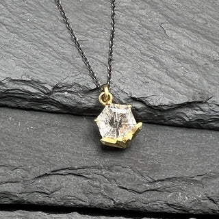Hexagon Tourmilated Quartz Necklace