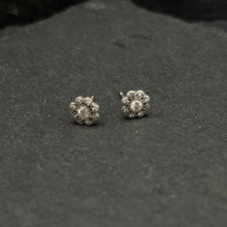 Moonflower Charm Studs with Diamond