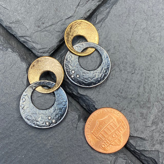 Mixed Metal Intertwined Earrings