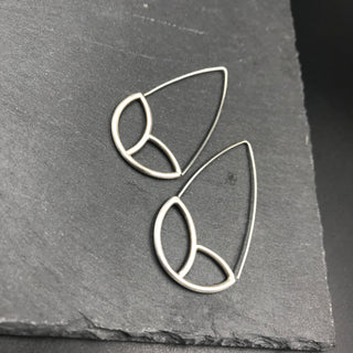 Laurel HoopMinimalist botanical floral sterling silver laurel hoop earring