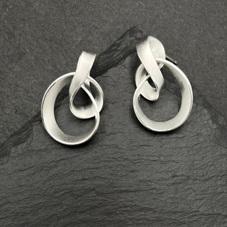 Elongated Swirl Post Earrings