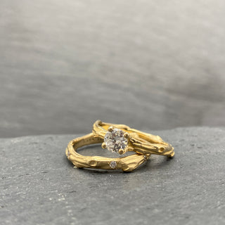Pinot Branch Ring with Diamonds