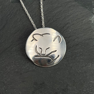 Sleeping Cat Silhouette Pendant
