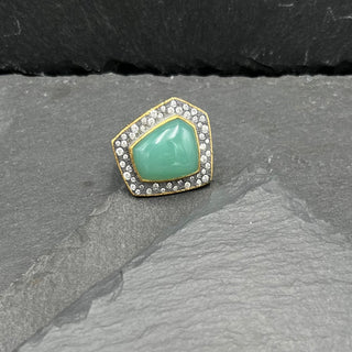 Chrysoprase and Diamond Cocktail Ring